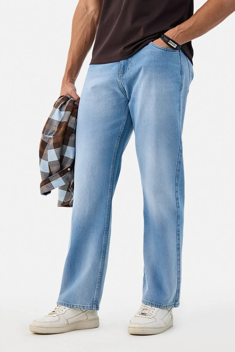 Straight Fit Washed Jeans